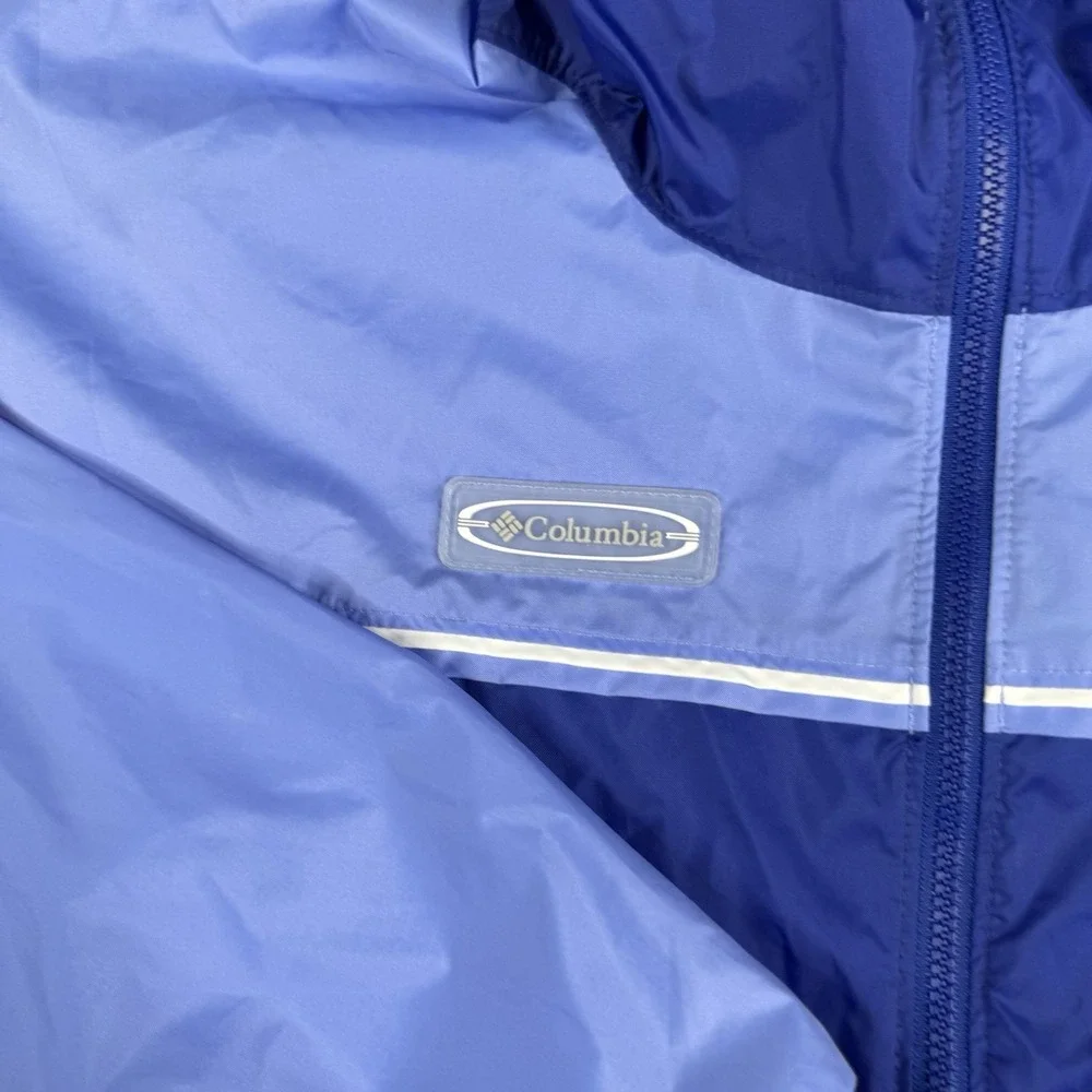 GUC Columbia Youth Kids Jacket Blue Hooded‎ Rain Jacket Full Zip, Size: XL 18-20